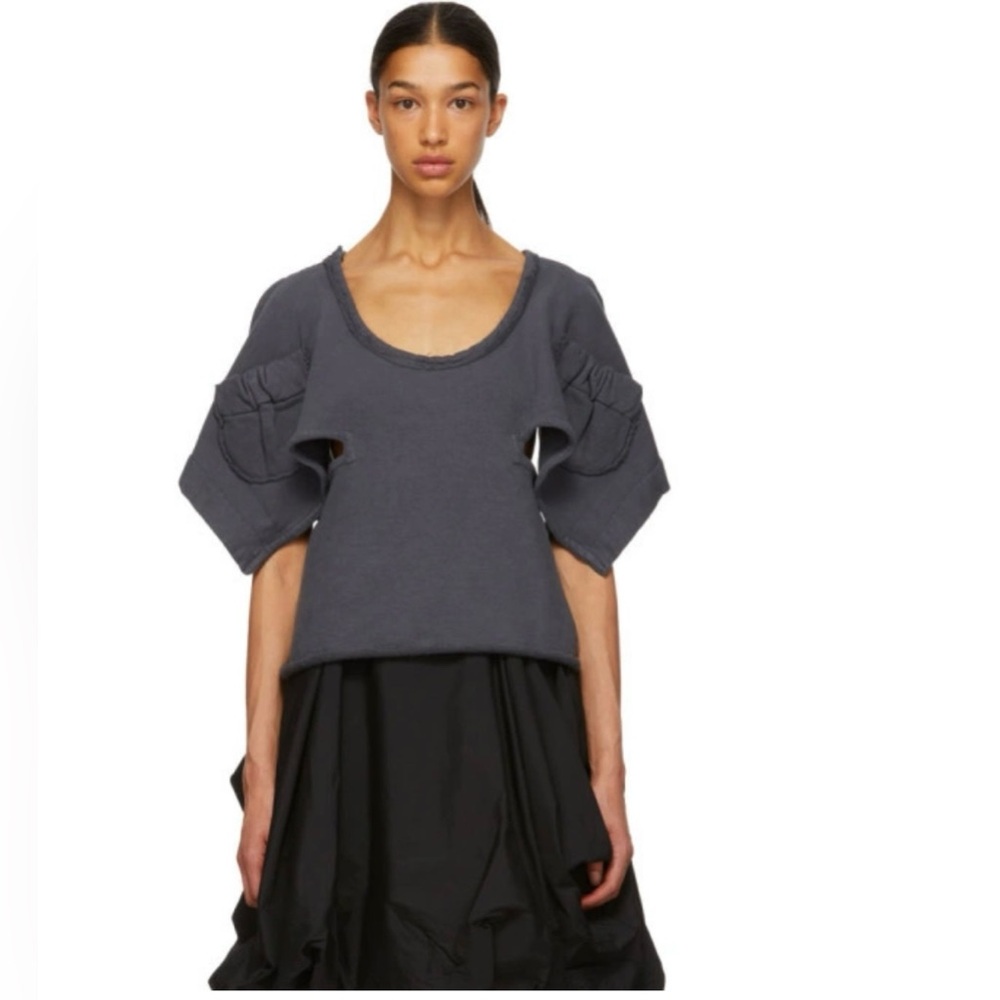 Brand New with Tag JW Anderson raw edge jersey top grey US 2